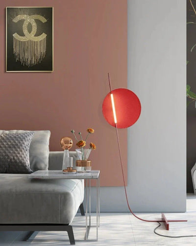 Red Floor Lamp - Nordic Bent Metal Frame Light