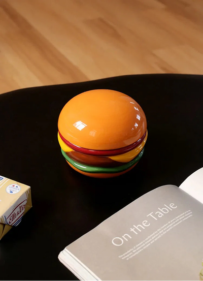 Burger Ceramic Ashtray - Durable, Quirky Design