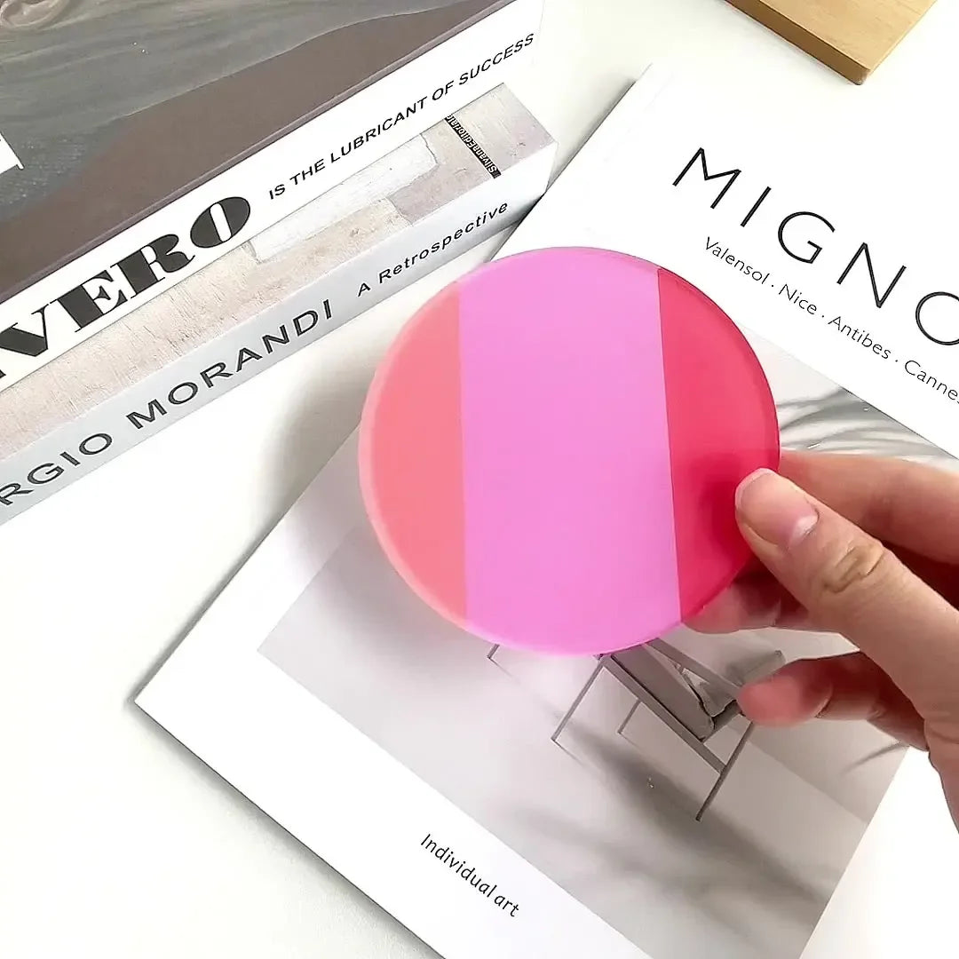 Bauhaus Color Coaster | Modern Acrylic Round Table Accent