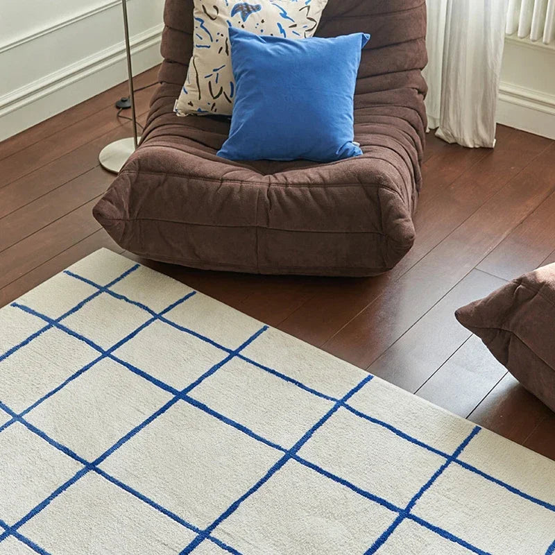 Plaid Area Rug - Colorful Irregular Pattern Carpet