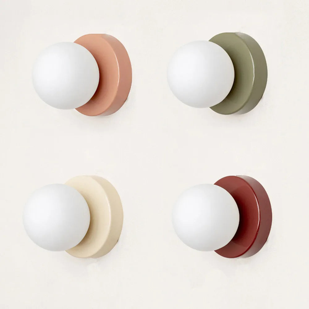 Round Macaron Wall Lamp - Energy Efficient Hallway Light