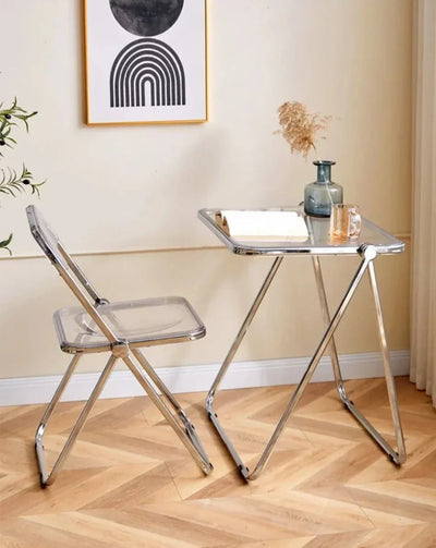 Foldable Acrylic Chair - Transparent Dining Seat