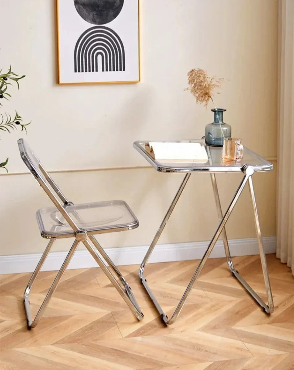 Foldable Acrylic Chair - Transparent Dining Seat