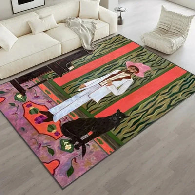 Vintage Area Rug - Artistic Retro Carpet Mat