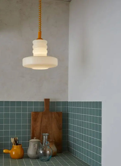 Retro Pendant Lamp - Geometric Coil-Line Light