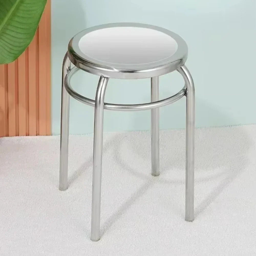 Stainless Steel Stool - Minimalist Metal Accent Seat