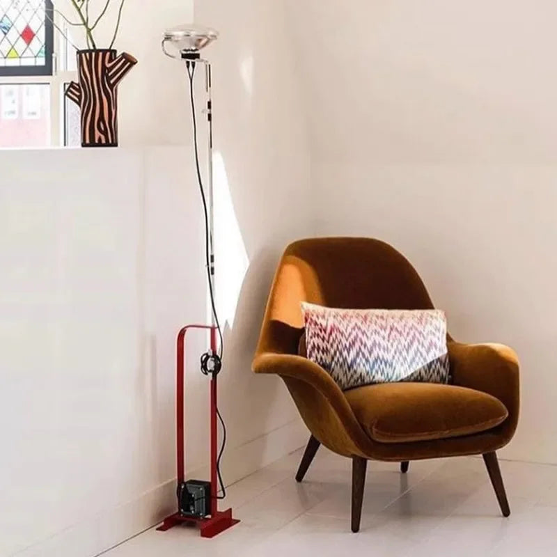 Industrial Floor Lamp - Danish Metal Halogen Corded Light