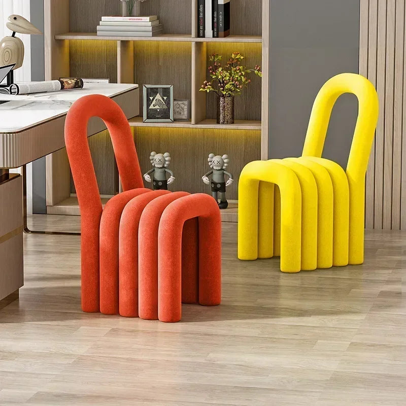 Fabric Accent Chair - Upholstered Lounge Seat Metal Frame