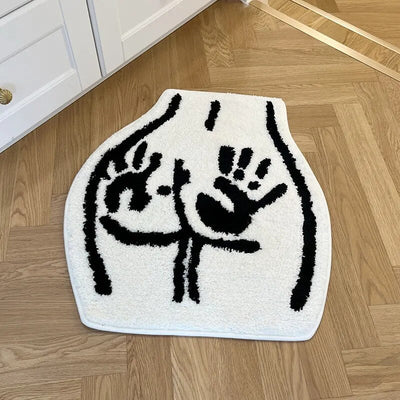 Hand Crafted Rug | Polyester Acrylic, Cute Bathroom Mat