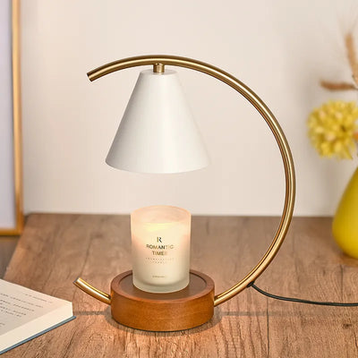 Nordic Candle Warmer - Retro Metal Wood Lamp
