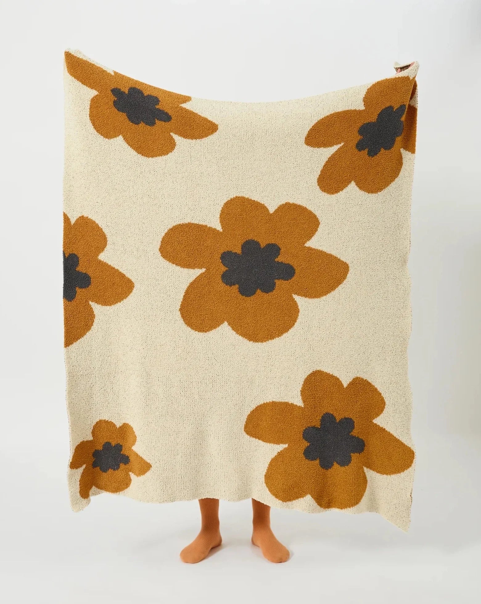 Microfiber Throw Blanket - Lightweight Floral Knit Cover