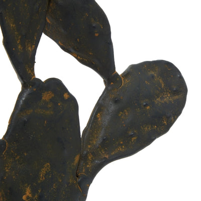 Black Cactus Sculpture - Rustic Polystone Decor