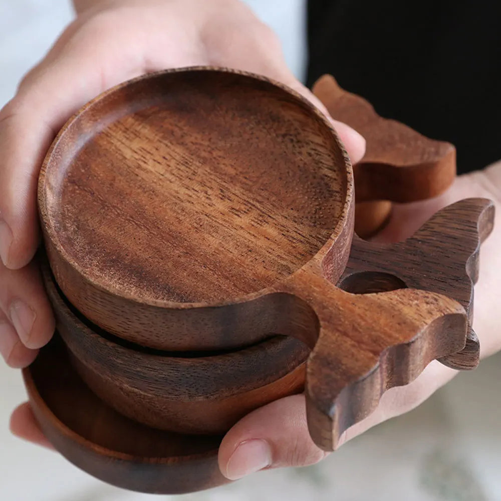 Wooden Fish Tray - Japanese Style Snack Coaster