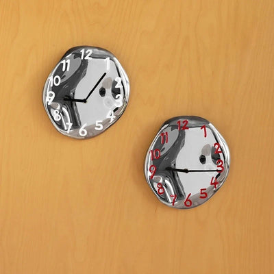 Chrome Ceramic Wall Clock - Modern Decorative Timepiece