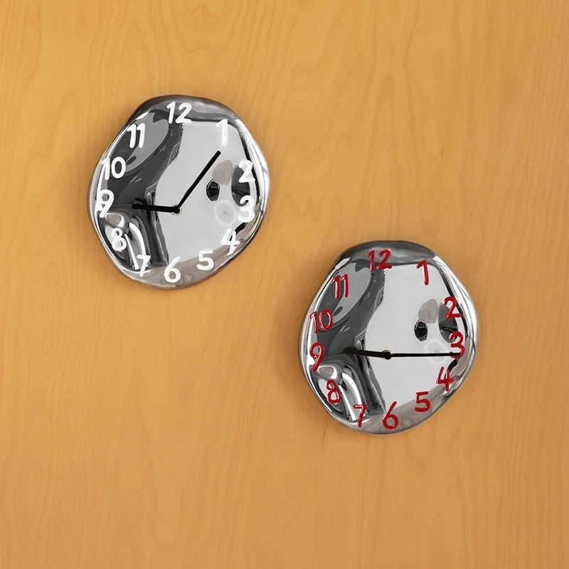 Chrome Ceramic Wall Clock - Modern Decorative Timepiece