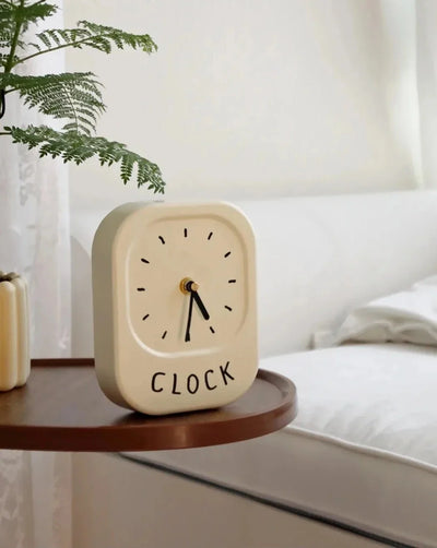 Minimalist Clock – Simple Cream White Contemporary Style