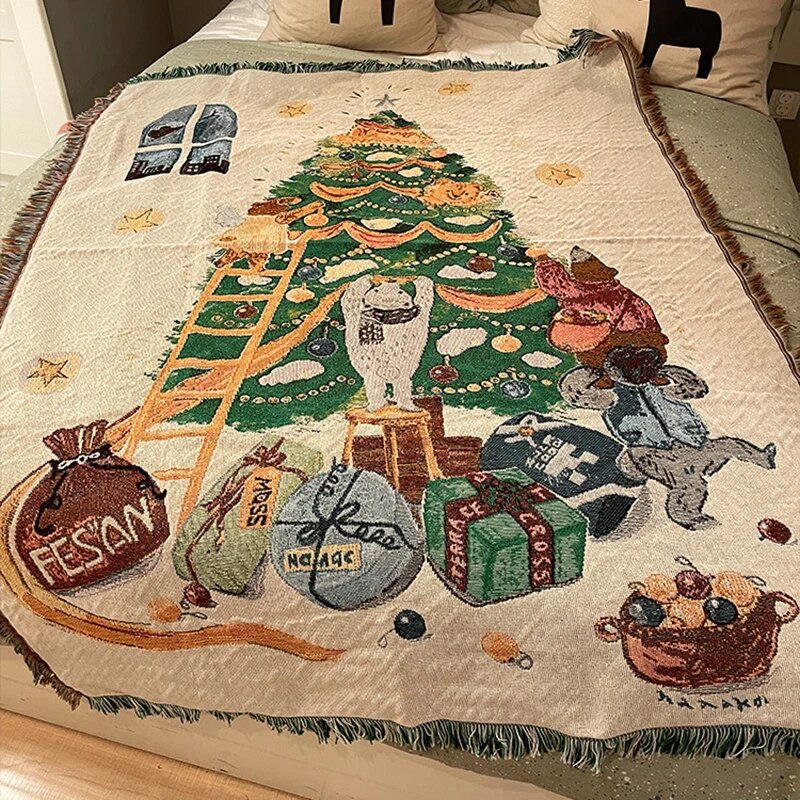 Christmas Throw Blanket - Soft Cozy Holiday Fleece