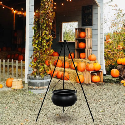 Witch Cauldron Light - Metal Tripod Halloween Floor Lamp
