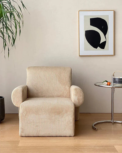 Corduroy Lounge Couch - Solid Wood Danish Sofa
