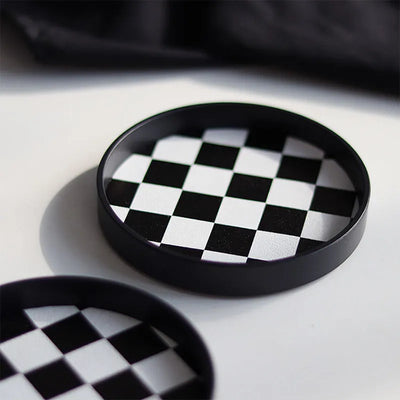 Plaid Cup Coaster - Checkerboard Drink Mat Pad