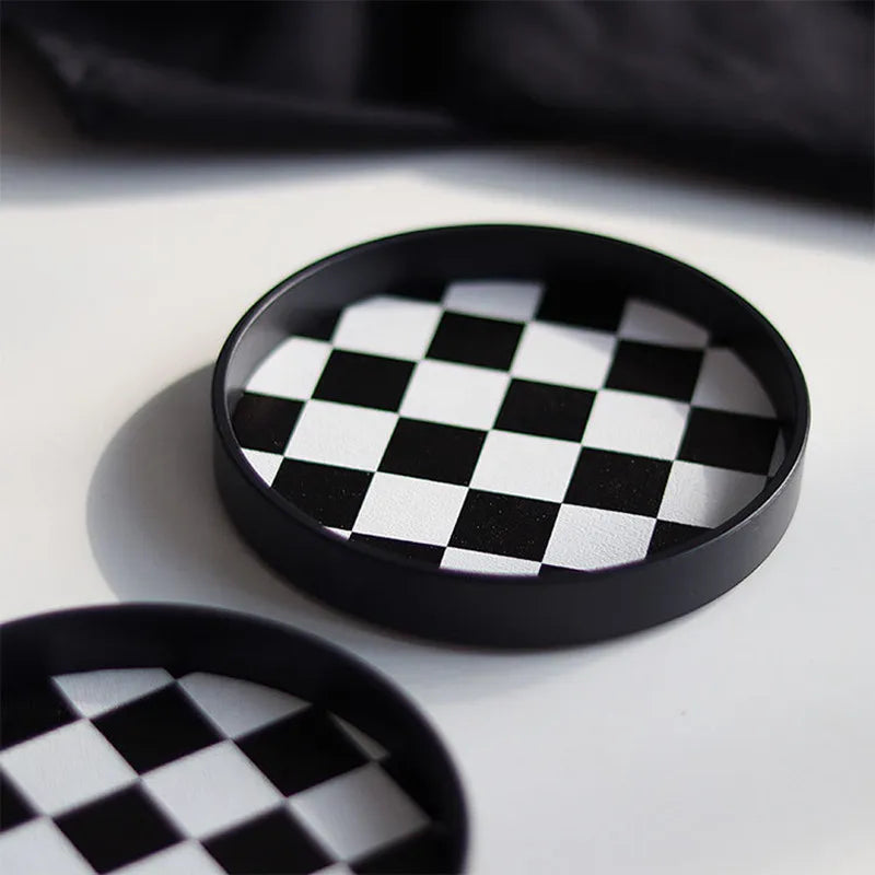 Plaid Cup Coaster - Checkerboard Drink Mat Pad