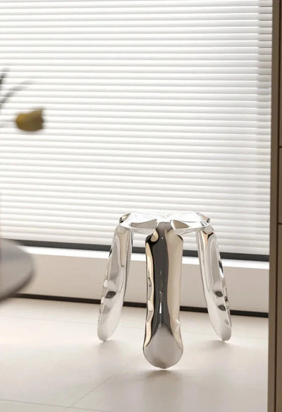 Stainless Steel Stool | Minimalist Metal Accent Seating