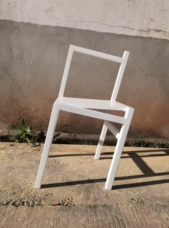 Tilted Base Stool - Wood Dining Chair Design