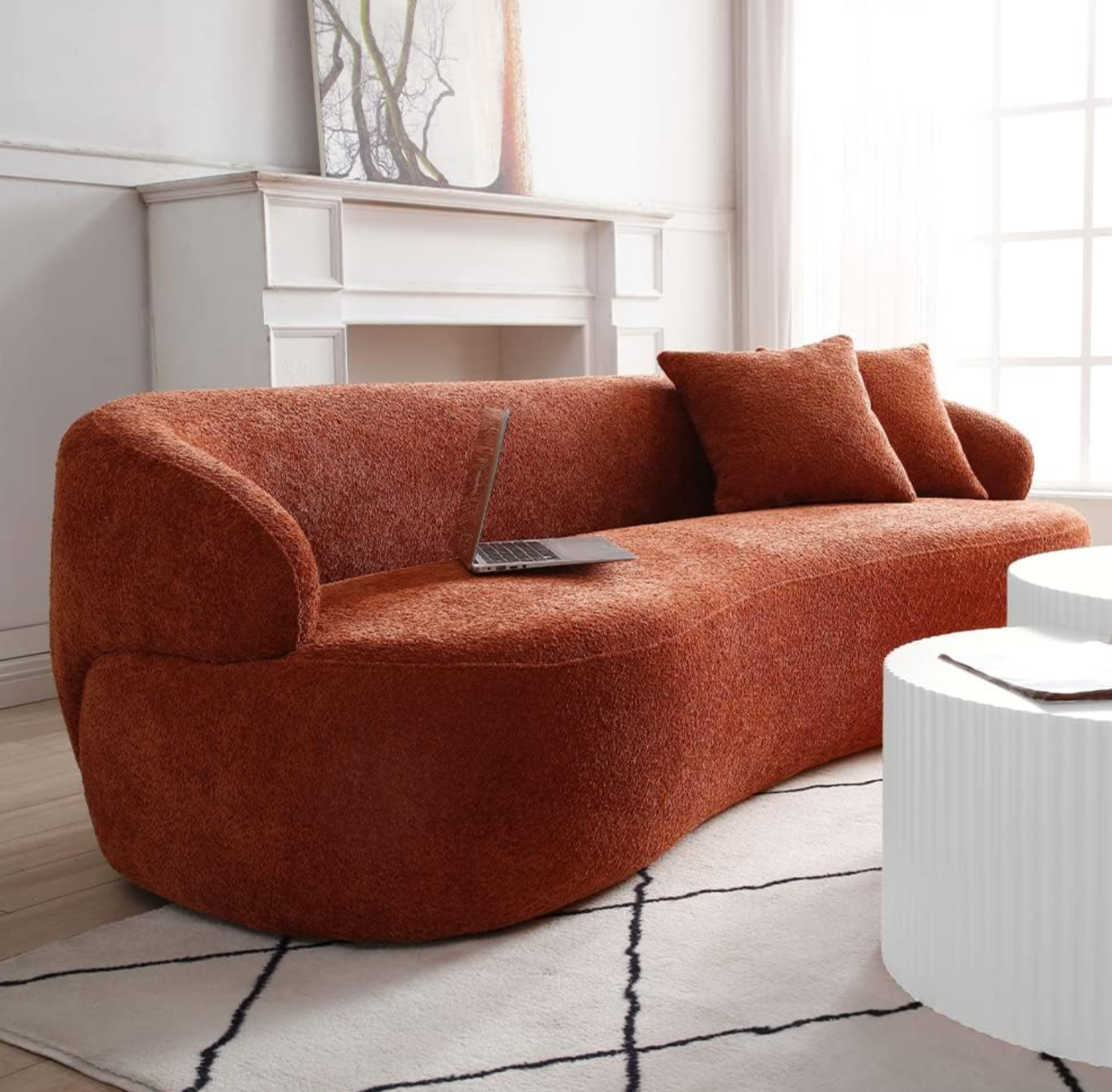 3-Seat Lounge Sofa | Modern Living Room Couch With Pillows