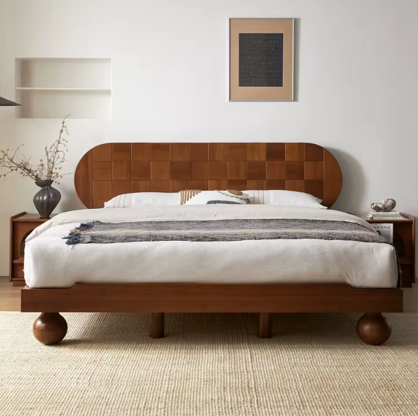Solid Oak Bed Frame – Elegant Vintage Bedroom Furniture