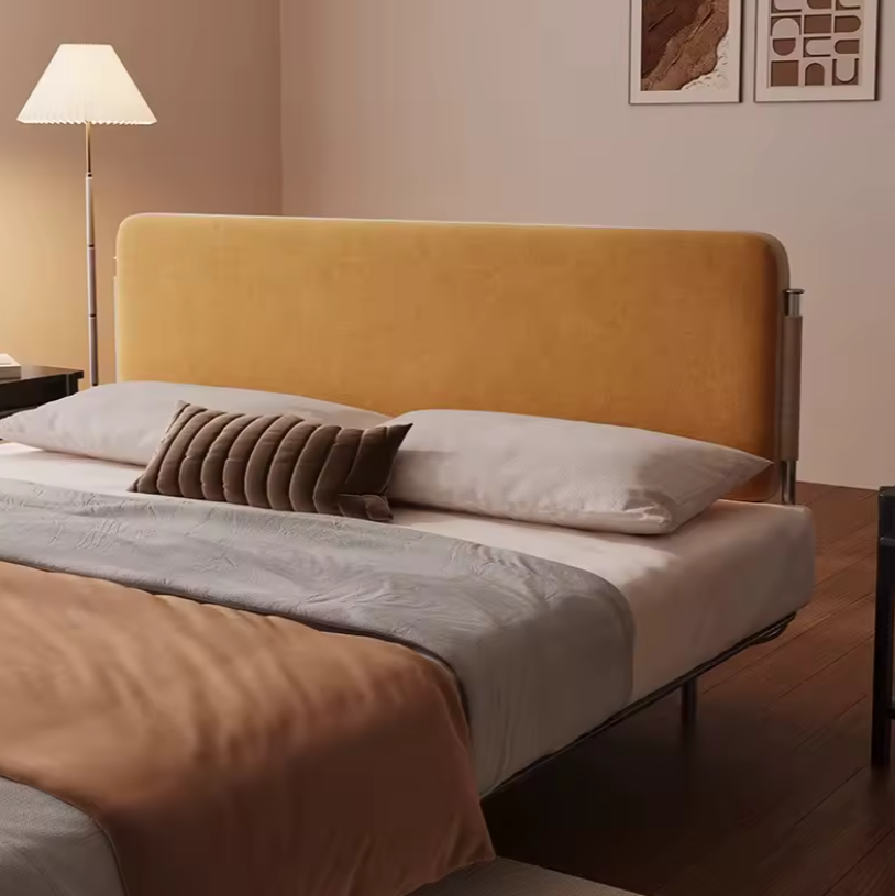Stainless Steel Bed Frame - French Orange Headboard Industrial Design
