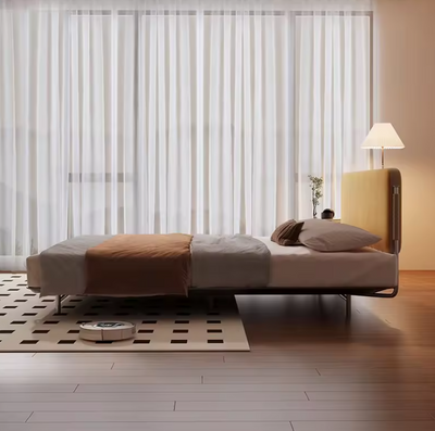 Stainless Steel Bed Frame - French Orange Headboard Industrial Design