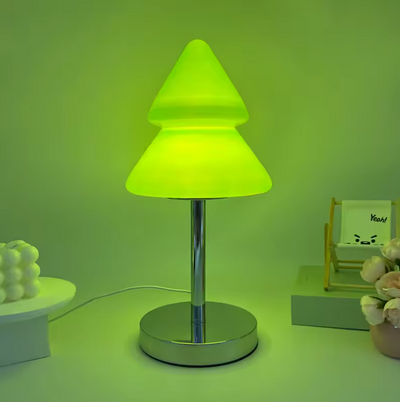 Christmas Tree Lamp | Sculpted Glass & Metal Table Lamp