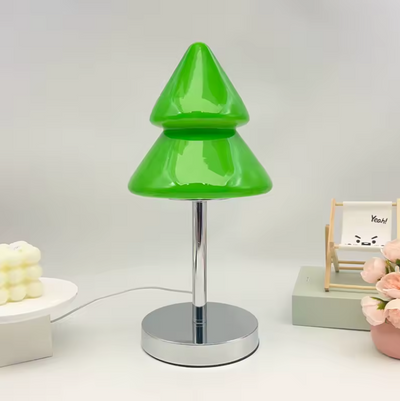 Christmas Tree Lamp | Sculpted Glass & Metal Table Lamp