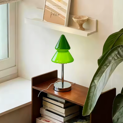 Christmas Tree Lamp | Sculpted Glass & Metal Table Lamp
