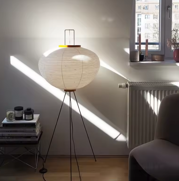 Japanese Floor Lantern – Rice Paper Round Lamp
