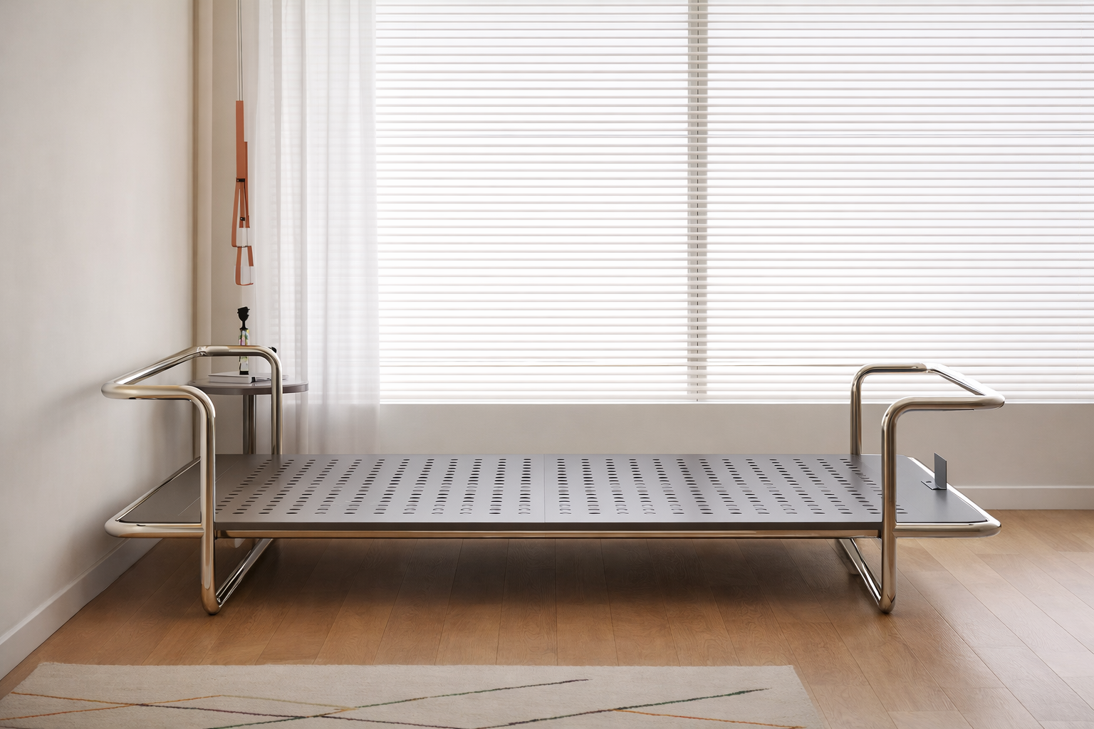 Industrial Bed Frame - Stainless Steel Metal Queen Size
