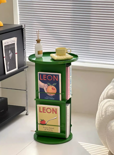 Metal Magazine Rack - Stylish Round Book & Magazine Stand