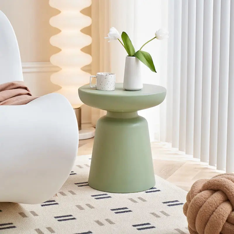 Nordic Matte Side Table - Round ABS Stool Compact
