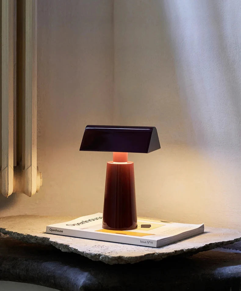 Wireless Table Lamp - Mid Century Modern Ambient Pyramid Light