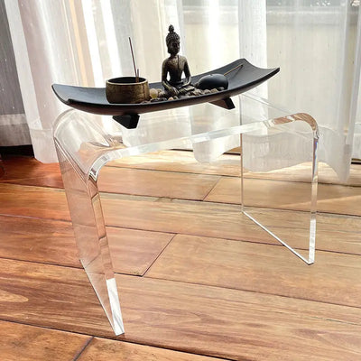 Acrylic Side Table – Transparent Glass Multi-Purpose Table