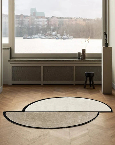 Irregular Round Rug – Staggered Area Carpet Mat