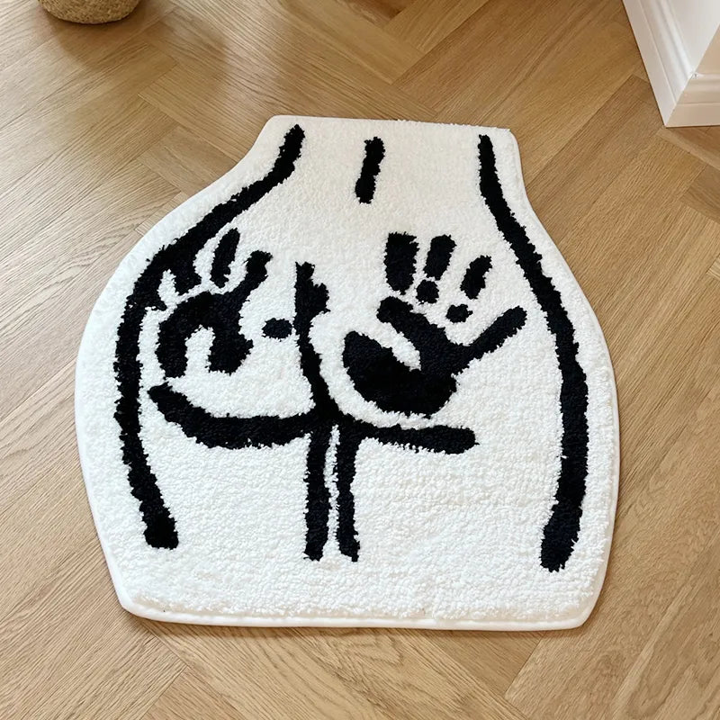 Hand Crafted Rug | Polyester Acrylic, Cute Bathroom Mat