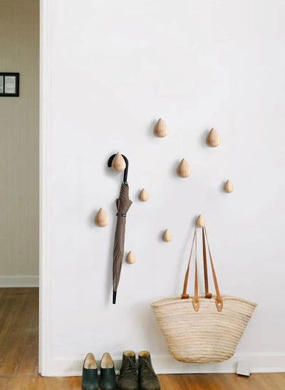 Wood Rain Drop Hanger - Natural Elegant Closet Accessory