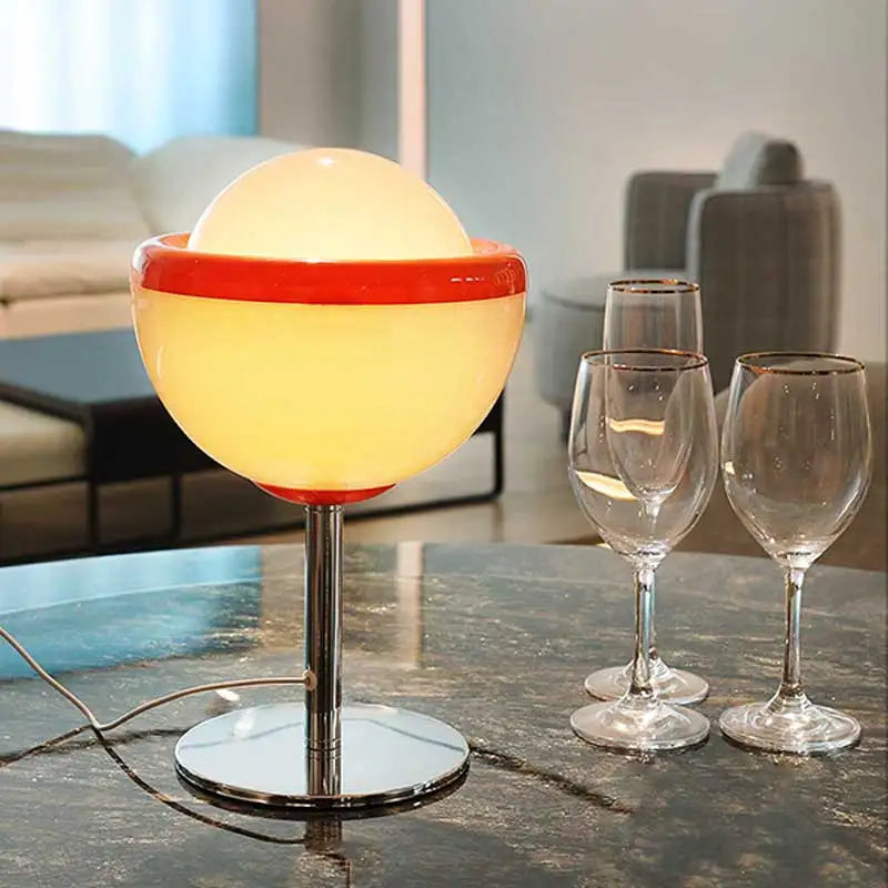 Retro Wine Glass Lamp - Vintage Table Light with USB Power
