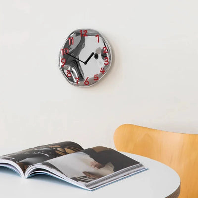 Chrome Ceramic Wall Clock - Modern Decorative Timepiece
