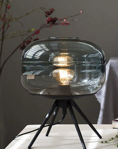 Transparent Glass Lamp – Modern Table Lamp With LED Bulb