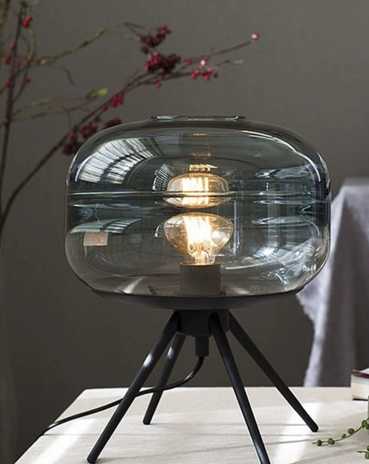 Transparent Glass Lamp – Modern Table Lamp With LED Bulb