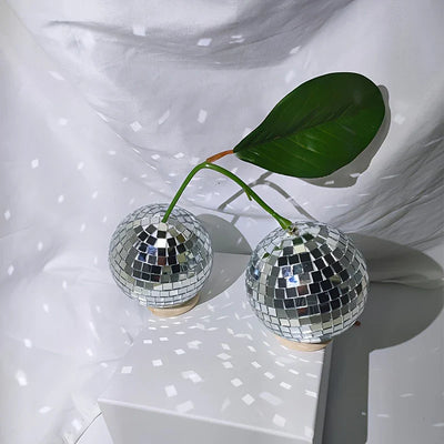 Disco Ball Ornament - 4 Inch Glass Cherry Sparkle