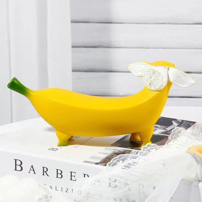 Funny Banana Dog Statue – Quirky Garden Decor