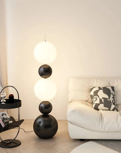 Bauhaus Floor Lamp - Stacking Ball Black Lamp